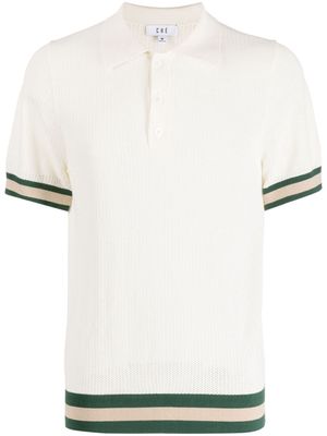 CHÉ Quinn open-knit cotton polo shirt - White