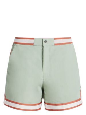 CHÉ striped-edge swim shorts - Green