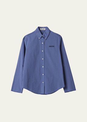 Check Poplin Button Down Shirt