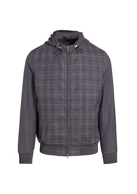 Check Wool Windbreaker