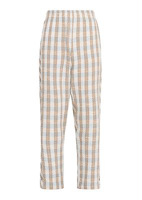 Checked Bouclé Wool-Blend Pants