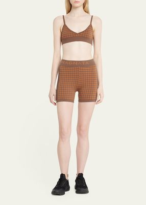 Checked Out Knit Bike Shorts