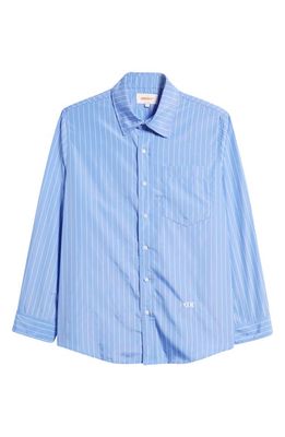 CHECKS Big Stripe Button-Up Shirt in Blue/White