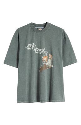 CHECKS Campfire Graphic T-Shirt in Deep Olive