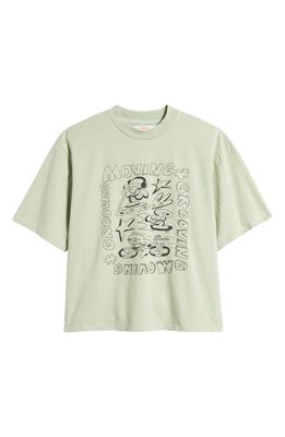 CHECKS Moving & Grooving Graphic T-Shirt in Lichen Green