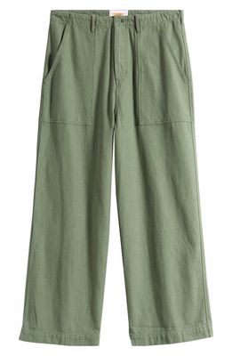 CHECKS Super Baggy Cotton Fatigue Pants in Olive