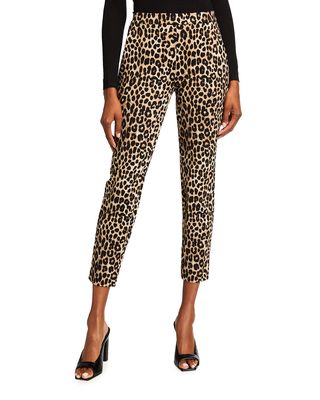 Cheetah Print Skinny Ponte Trousers