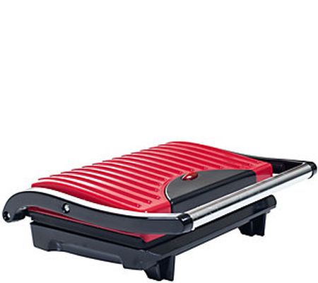 Chef Buddy Panini Press Indoor Grill w/ Nonstick Plates - Red