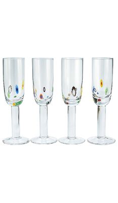 Chefanie Millefiori Flute Glass Set Of 4 in Neutral.