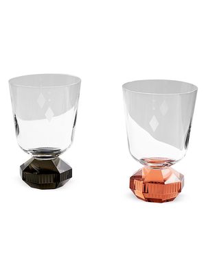 Chelsea 2-Piece Low Crystal Glass Set - Silver - Silver