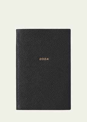 Chelsea Black Leather 2024 Weekly Diary With Pocket