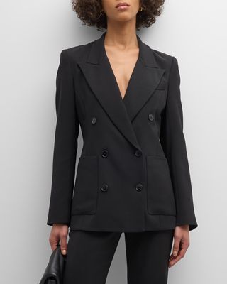Chelsea Double-Breasted Stretch Crepe Blazer