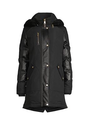 Chelsea Hooded Fur-Embellished Coat