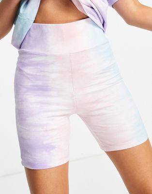 Chelsea Peers cotton tie dye legging short in multi - MULTI