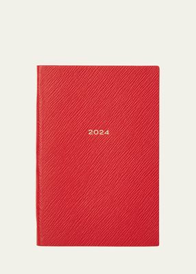 Chelsea Red Leather 2024 Weekly Diary With Pocket