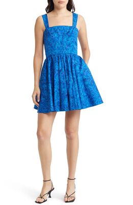 Chelsea28 Fit & Flare Cotton Minidress in Blue Sway Brushes