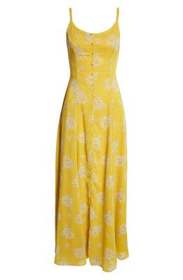 Chelsea28 Floral Print Maxi Sundress in Yellow Cluster Flower