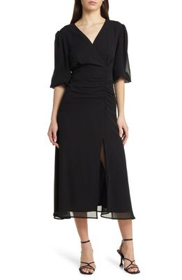 Chelsea28 Forget Me Not Gathered Waist Dress in Black