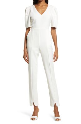 Chelsea28 Puff Sleeve Jumpsuit in Ivory Cloud