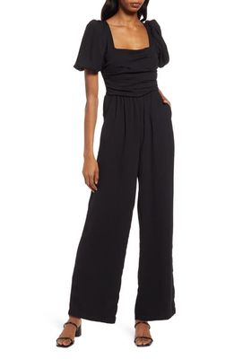 Chelsea28 Ruched Jumpsuit in Black