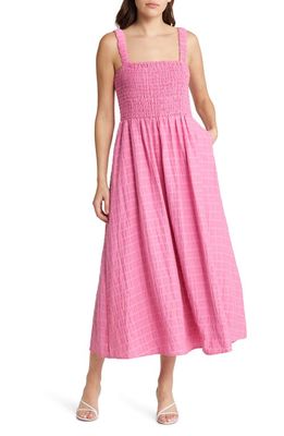 Chelsea28 Smocked Midi Dress in Pink Wildflower