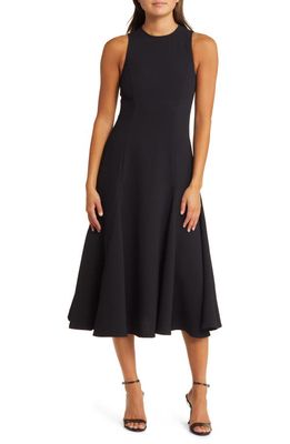 Chelsea28 Textured Fit & Flare Dress in Black