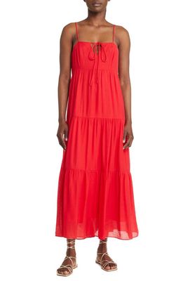 Chelsea28 Tiered Maxi Dress in Red Chinoise