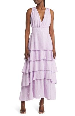 Chelsea28 Tiered Sleeveless Dress in Purple Bloom
