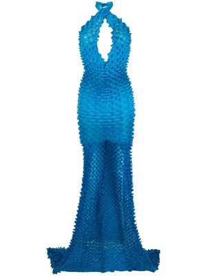Chet Lo fish-tail knitted dress - Blue