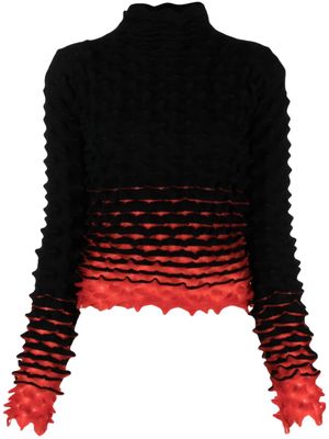 Chet Lo Flame Maul 3D-knit cropped roll-neck top - Black