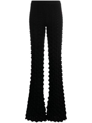 Chet Lo Gradient Spiky 3D-knit flared trousers - Black
