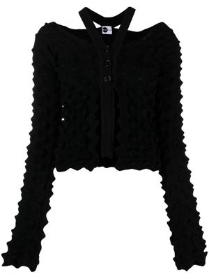 Chet Lo off-shoulder 3D-knit top - Black