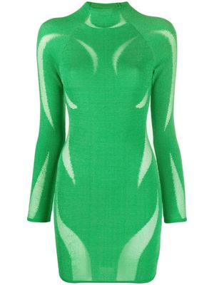 Chet Lo Slice long-sleeve minidress - Green