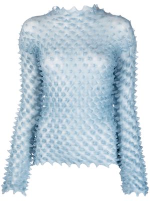 Chet Lo spike-textured long-sleeve top - Blue
