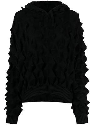 Chet Lo Spiky knitted hoodie - Black