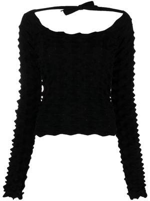 Chet Lo Spiky square-neck knitted jumper - Black