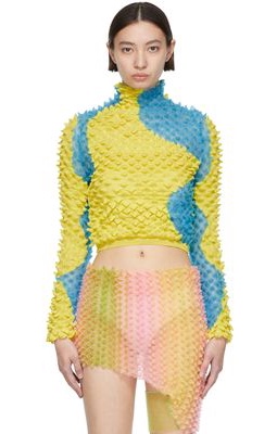 Chet Lo SSENSE Exclusive Blue & Yellow Tidal Shirt