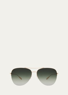 Chevalier Green Titanium Aviator Sunglasses