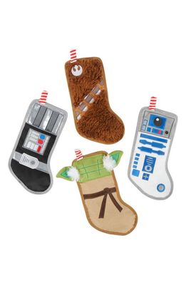 Chewy x Disney Star Wars 4-Pack Stocking Squeaker Dog Toys in White Multi