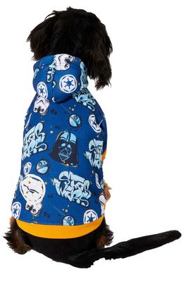 Chewy x Disney Star Wars Glow in the Dark Graffiti Print Dog & Cat Hoodie in Blue