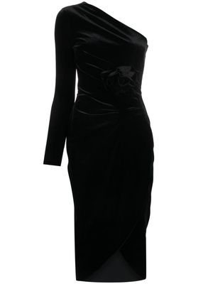 CHIARA BONI La Petite Robe Agapios velvet midi dress - Black