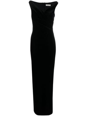 CHIARA BONI La Petite Robe floor-length velvet dress - Black