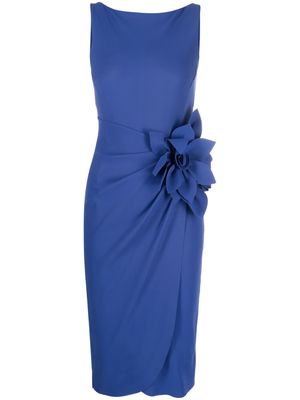CHIARA BONI La Petite Robe floral-appliqué sleeveless midi dress - Blue