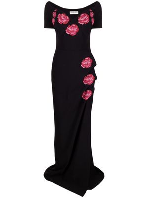 CHIARA BONI La Petite Robe floral-printed long dress - Black