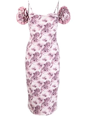 CHIARA BONI La Petite Robe flower-shaped sleeves sheath dress - Pink