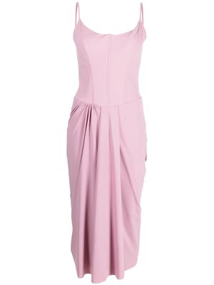 CHIARA BONI La Petite Robe gathered-detail midi dress - Pink