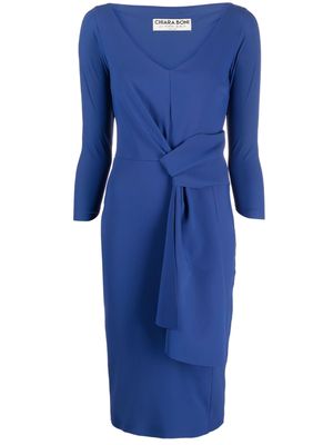 CHIARA BONI La Petite Robe gathered-detail V-neck dress - Blue