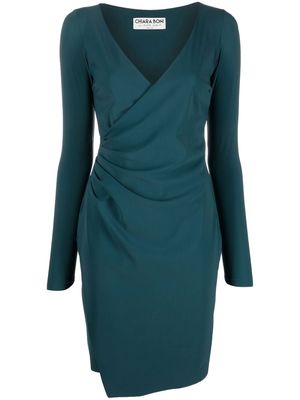CHIARA BONI La Petite Robe gathered long-sleeve minidress - Green