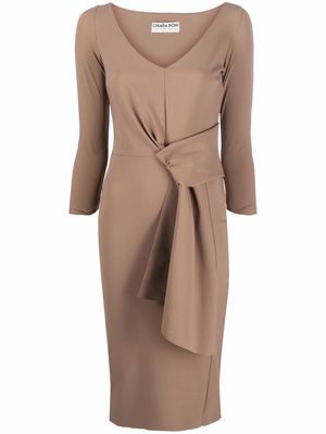 CHIARA BONI La Petite Robe knot-detail midi dress - Brown