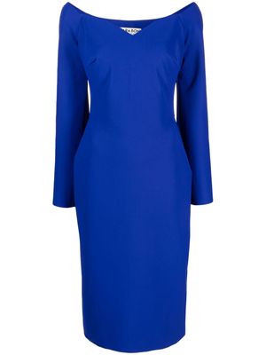 CHIARA BONI La Petite Robe long-sleeved midi dress - Blue